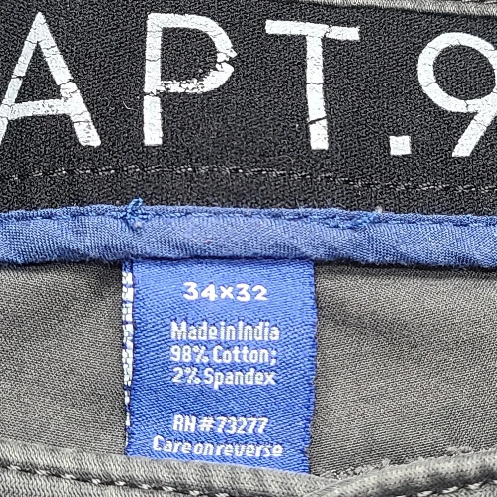 Apt.‎ 9 Straight Fit Pants Mens 34x32 Gray Excellent Premier Flex Cotton Blend